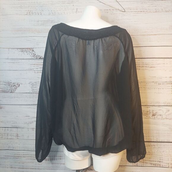 MIXAGE Blouse Lady Size L See Through Black - Picture 8 of 11